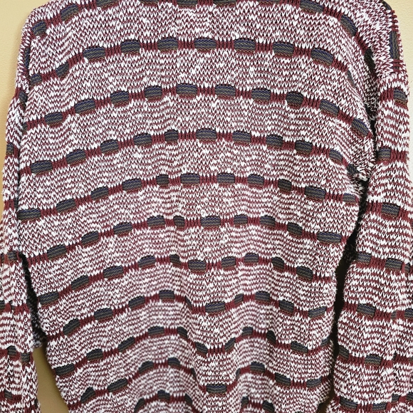 Puritan Classics Burgundy And White Knit Sweater - Picture 4 of 6